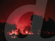 Large Wildfire Rages In Northeastern Attica 