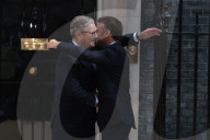 Kier Starmer Greets Emmanuel Macron to N010 in London, UK.