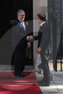 Kier Starmer Greets Emmanuel Macron to N010 in London, UK.