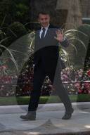 Kier Starmer Greets Emmanuel Macron to N010 in London, UK.