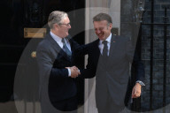 Kier Starmer Greets Emmanuel Macron to N010 in London, UK.
