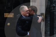 Kier Starmer Greets Emmanuel Macron to N010 in London, UK.