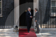 Kier Starmer Greets Emmanuel Macron to N010 in London, UK.