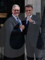 Kier Starmer Greets Emmanuel Macron to N010 in London, UK.