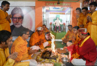 Guru Purnima Celebration By Amitabh Bachchan Fans Association In Kolkata, India.