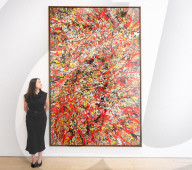 Cosmic Carpark Paintings by Ed Sheeran being sold to raise funds for the Ed Sheeran Foundation, a UK-wide initiative aimed at providing inclusive, high-quality music education for every child at the HENI Gallery,  London, Great Britain 
Press view 
10th