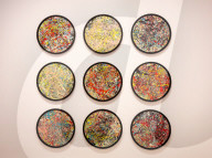 Cosmic Carpark Paintings by Ed Sheeran being sold to raise funds for the Ed Sheeran Foundation, a UK-wide initiative aimed at providing inclusive, high-quality music education for every child at the HENI Gallery,  London, Great Britain 
Press view 
10th