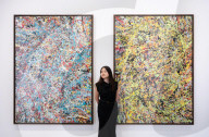 Cosmic Carpark Paintings by Ed Sheeran being sold to raise funds for the Ed Sheeran Foundation, a UK-wide initiative aimed at providing inclusive, high-quality music education for every child at the HENI Gallery,  London, Great Britain 
Press view 
10th