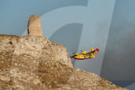 Wildfire Affects Mediterranean Scrub Near Otranto