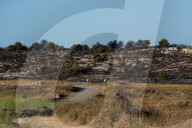 Wildfire Affects Mediterranean Scrub Near Otranto