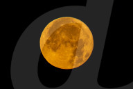 Full Buck Moon Sets Behind Rocca Calascio, Italy