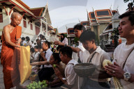 Floral Merit Making Ceremony For The Buddhist Lent Day.
