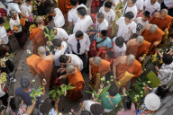 Floral Merit Making Ceremony For The Buddhist Lent Day.