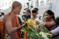 Floral Merit Making Ceremony For The Buddhist Lent Day.