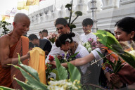 Floral Merit Making Ceremony For The Buddhist Lent Day.