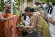 Floral Merit Making Ceremony For The Buddhist Lent Day.