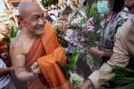 Floral Merit Making Ceremony For The Buddhist Lent Day.