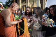 Floral Merit Making Ceremony For The Buddhist Lent Day.