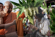 Floral Merit Making Ceremony For The Buddhist Lent Day.