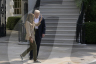 President Trump And First Lady Melania Trump Hold A White House Departure