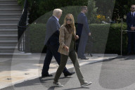 President Trump And First Lady Melania Trump Hold A White House Departure