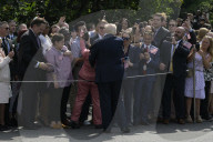 President Trump And First Lady Melania Trump Hold A White House Departure