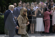 President Trump And First Lady Melania Trump Hold A White House Departure