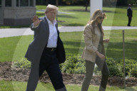 President Trump And First Lady Melania Trump Hold A White House Departure