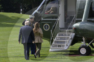 President Trump And First Lady Melania Trump Hold A White House Departure