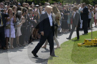 President Trump And First Lady Melania Trump Hold A White House Departure