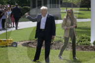 President Trump And First Lady Melania Trump Hold A White House Departure
