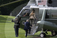 President Trump And First Lady Melania Trump Hold A White House Departure
