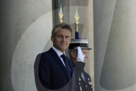 French President Emmanuel Macron Receives Prince Rahim Aga Khan V