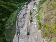 Aerial View Of Rasuwagadhi Flood Devastation In Nepal