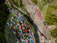 Aerial View Of Rasuwagadhi Flood Devastation In Nepal