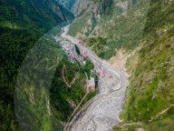 Aerial View Of Rasuwagadhi Flood Devastation In Nepal