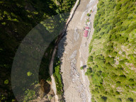 Aerial View Of Rasuwagadhi Flood Devastation In Nepal