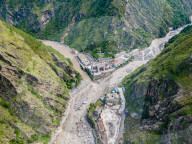 Aerial View Of Rasuwagadhi Flood Devastation In Nepal