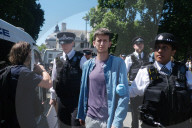Palestine Action Supporters Gather Outside Parliament In Westminster, London