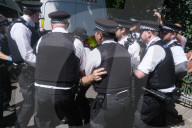 Palestine Action Supporters Gather Outside Parliament In Westminster, London