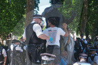 Palestine Action Supporters Gather Outside Parliament In Westminster, London
