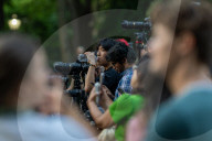 Crowds Gather To Watch Manhattanhenge 
