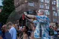 Crowds Gather To Watch Manhattanhenge 