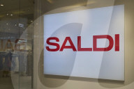 Italian Sales Sign In Fashion Store Window