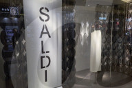 Italian Sales Sign In Fashion Store Window