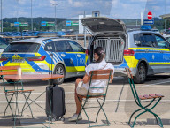 Police Dog Squad Vehicles At Memmingen Airport