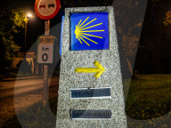 Walking From Santiago To Muxia, In Spain.