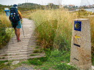 Walking From Santiago To Muxia, In Spain.