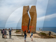 Walking From Santiago To Muxia, In Spain.