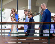 PEOPLE - Wimbledon 2025: RH Catherine Princess of Wales with daughter Charlotte walk across bridge to Centre Court